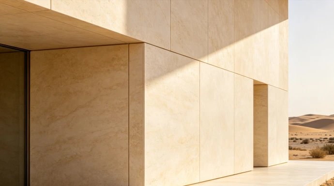 Egyptian DESERT BEIGE limestone exterior wall cladding