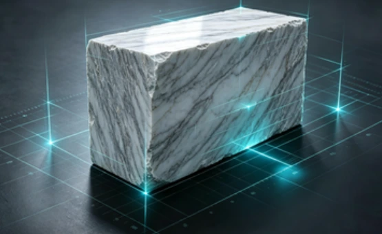 Natural stone block quality inspection and dimension check