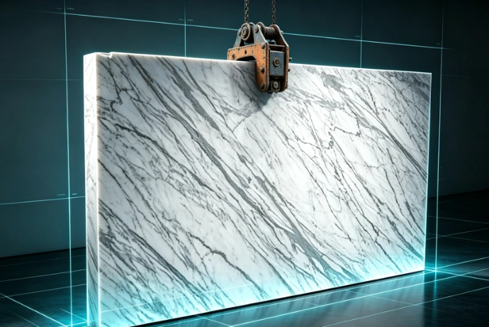Marble slab surface and resin inspection by freelance expert